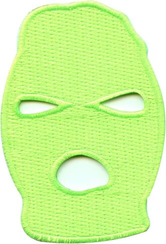 Neon Green Ski Mask Patch Jack Boy Embroidered Iron On in Saudi Arabia