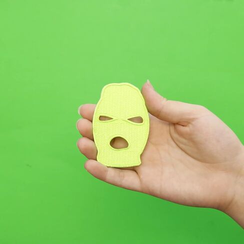 Neon Green Ski Mask Patch Jack Boy Embroidered Iron On in Saudi Arabia