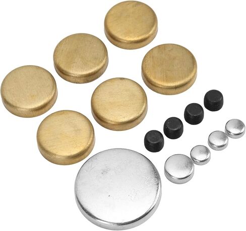 Freeze Pluge 17mm Brass Freeze Plug Kit 10 × 9 × 4 Brass Freeze Plug Kit MPE 108BR استبدال لـ 255CI 260CI 289CI 302CI 351CI COMPLICE RUBBER FREEZE PLACK in Kuwait