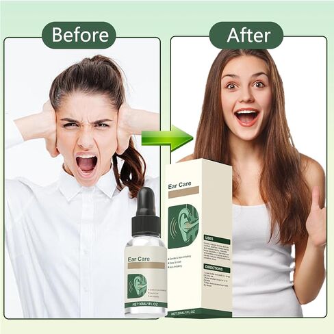 Ear Care Drops Gentle Formula 2PCS, Natural Ingredients, Relieve Tinnitus by Unblocking Secretions for Daily Ear Hygiene, Easy to Use & Portable for Men & Women in Kuwait