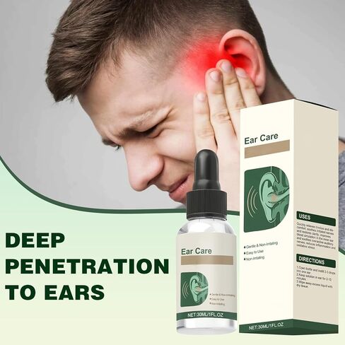 Ear Care Drops Gentle Formula 2PCS, Natural Ingredients, Relieve Tinnitus by Unblocking Secretions for Daily Ear Hygiene, Easy to Use & Portable for Men & Women in Kuwait