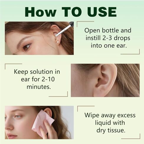 Ear Care Drops Gentle Formula 2PCS, Natural Ingredients, Relieve Tinnitus by Unblocking Secretions for Daily Ear Hygiene, Easy to Use & Portable for Men & Women in Kuwait