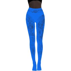 Blue Glowing Pantyhose For Women Halloween Glow Spiderweb Patterned Mesh Tights Stockings Hosiery Luminou in Saudi Arabia