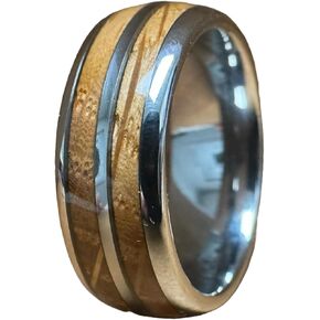 BW James Jewelers " The Bootlegger 8mm Scratch Resistant Whiskey Barrel Wood Tungsten Rings For Men With Reclaimed Bourbon & Men's Comfort Fit Wedding Band Engagement Ring Promise Band Sizes 7-15 in Saudi Arabia