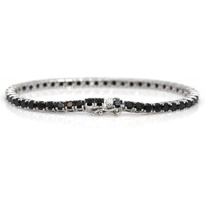 3mm Round Natural Gemstone Bracelet S925 Fine Natural Gemstone Bracelet Tennis,Black Natural Gemstone Tennise Bracelet,Jewelry Gifts for Women ﻿ ﻿ in Saudi Arabia