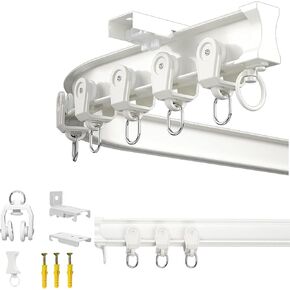 Aluminum Ceiling Rail Ceiling/Wall Mountain Rail Curved Ceiling Rail for Room Dividers(White Top Mount) in Kuwait