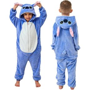 Unisex Kids Flannel Animal Onesie Pajamas - Kids Flannel Halloween Cosplay Costume/Homewear/Sleepwear in Saudi Arabia