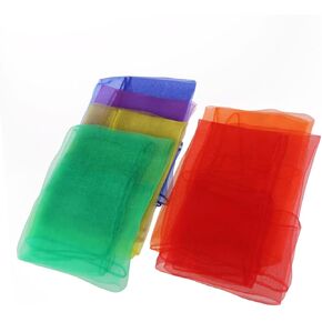 VALICLUD 70x70cm 6-Color Hemmed Square Juggling Dance Scarves Bright Red Green Purple Orange Versatile Gauze Scarves for Dancing Juggling and Party Decoration in Kuwait