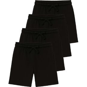 Real Essentials 3 Pack: Boys Fleece Lounge Shorts – Soft Pull-On Gym, School, Sleep & Active Sports Shorts for Kids in Saudi Arabia