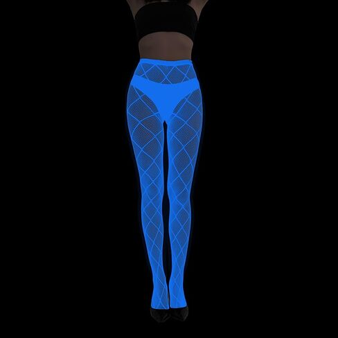 Blue Glowing Pantyhose For Women Halloween Glow Spiderweb Patterned Mesh Tights Stockings Hosiery Luminou in Kuwait