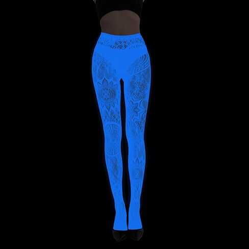 Blue Glowing Pantyhose For Women Halloween Glow Spiderweb Patterned Mesh Tights Stockings Hosiery Luminou in Kuwait