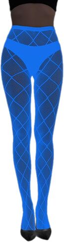 Blue Glowing Pantyhose For Women Halloween Glow Spiderweb Patterned Mesh Tights Stockings Hosiery Luminou in Kuwait