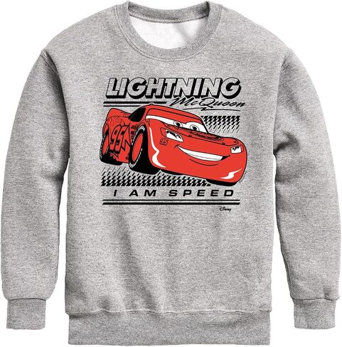 ديزني - سيارات - Lightning McQueen I Am Speed ​​- Toddler & Youth Crewneck Sweece Shirt in Saudi Arabia