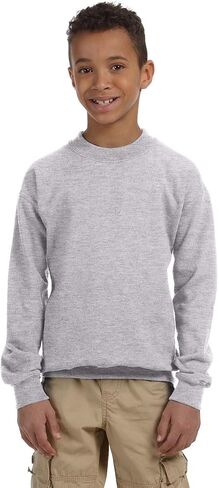 Gildan Heavy Blend Youth Crewneck Sweatshirt, Sport Grey, X-Small in Saudi Arabia