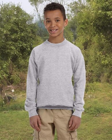 Gildan Heavy Blend Youth Crewneck Sweatshirt, Sport Grey, X-Small in Saudi Arabia