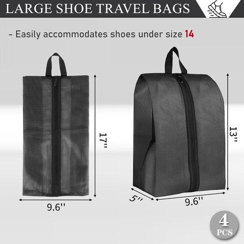 Shoe Bags for Travel, Set of 2 Pack Shoe Travel Bags for Packing, Large Waterproof Portable Travel Shoe Bag with Zipper Travel Gym Soccer Sneaker Golf Dance Essentials for Women and Men in Saudi Arabia