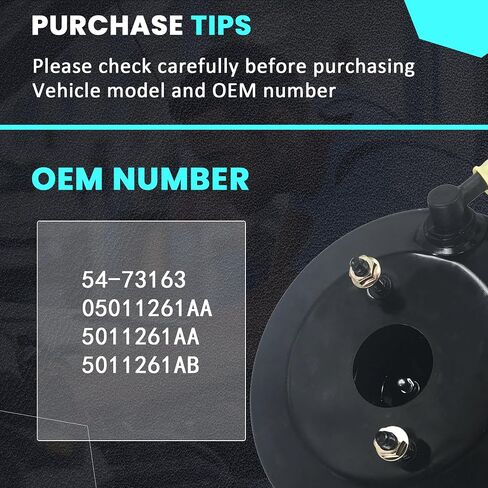 54-73163 PartsFlow Power Brake Booster Compatible with Jeep Grand Cherokee 1999 2000 2001 2002 2003 2004 4.7L 4.0L 05011261AA Without Master Cylinder in Saudi Arabia