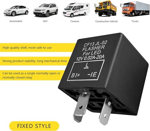 CF13 LED Flasher Relay ، 3-Pin CF13 JL-02 EP34 Electronic Flasher Blinker Relay ، 12V المرحلات الإلكترونية إصلاحات الدراجة النارية للدراجة النارية لمبة فلاش Hyper ، ملحقات السيارة in Saudi Arabia