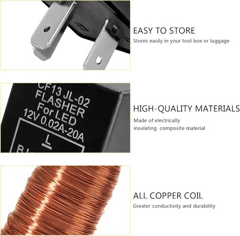 CF13 LED Flasher Relay ، 3-Pin CF13 JL-02 EP34 Electronic Flasher Blinker Relay ، 12V المرحلات الإلكترونية إصلاحات الدراجة النارية للدراجة النارية لمبة فلاش Hyper ، ملحقات السيارة in Saudi Arabia