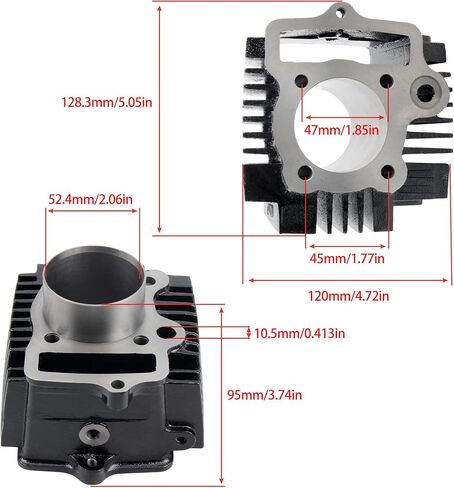 مجموعة أسطوانة 52.4 ملم مع حشوات ومجموعة من طقم إعادة بناء حلقة المكبس ل 4-Stroke 1P52FMH المحرك الأفقي 110cc ATV Dirt Pit Pike Go Karts Quad 4 Wheeler Dune Buggys in Saudi Arabia