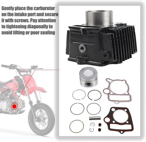 مجموعة أسطوانة 52.4 ملم مع حشوات ومجموعة من طقم إعادة بناء حلقة المكبس ل 4-Stroke 1P52FMH المحرك الأفقي 110cc ATV Dirt Pit Pike Go Karts Quad 4 Wheeler Dune Buggys in Saudi Arabia