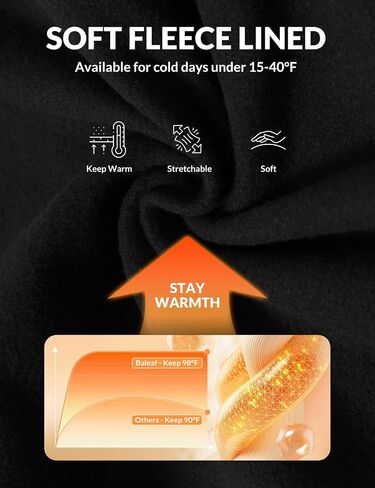 baleaf Women's Fleece Lined Jogger-Fit Leggings Warm Yoga Pants with Pockets Thermal Sweatpants Winter Lounge Casual Running in Saudi Arabia