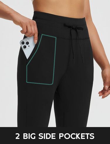 baleaf Women's Fleece Lined Jogger-Fit Leggings Warm Yoga Pants with Pockets Thermal Sweatpants Winter Lounge Casual Running in Saudi Arabia