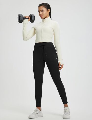 baleaf Women's Fleece Lined Jogger-Fit Leggings Warm Yoga Pants with Pockets Thermal Sweatpants Winter Lounge Casual Running in Saudi Arabia