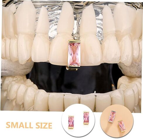 2pcs الهيب هوب الأسنان تشويس أسنان الأسنان المعدنية مع إكسسوارات شواء الديكور للحفلات الحفلات لحفلات تأثيري in Kuwait
