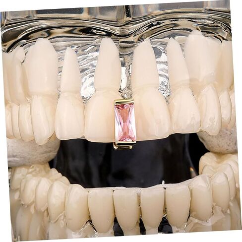 2pcs الهيب هوب الأسنان تشويس أسنان الأسنان المعدنية مع إكسسوارات شواء الديكور للحفلات الحفلات لحفلات تأثيري in Kuwait