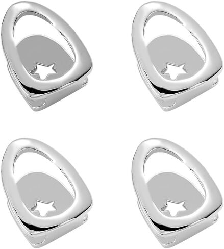 4Pcs 14K Gold Plated Teeth Grillz Open Face Single Tooth Caps Top or Bottom Teeth Grills for Your Teeth Grillz for Men Women Hip Hop Rapper Costume in Kuwait
