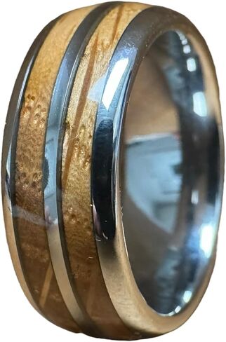 BW James Jewellers "The Bootlegger 8mm Scratch Resistant Barrel Barrel Wood Tungsten Rings للرجال مع Bourbon & Men's Comfor in Saudi Arabia