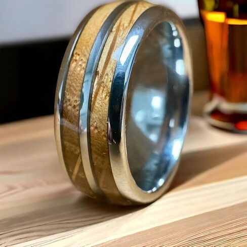 BW James Jewellers "The Bootlegger 8mm Scratch Resistant Barrel Barrel Wood Tungsten Rings للرجال مع Bourbon & Men's Comfor in Saudi Arabia