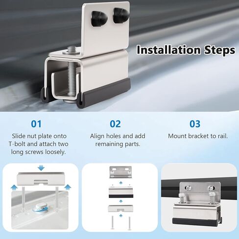 RV Solar Panel Bracket 4 ، مجموعات حوامل سقف من الفولاذ المقاوم للصدأ مع 8 غسالات ، متوافقة مع رام بروستر ، دوكاتو ، أقواس جبل فان سقف (A (2.8*1.1*2.3in)) in Kuwait