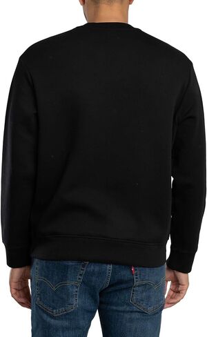 Armani Exchange Men's Bonded Stretch Gold Logo Center Chest Crewneck Sweatshirt in Saudi Arabia