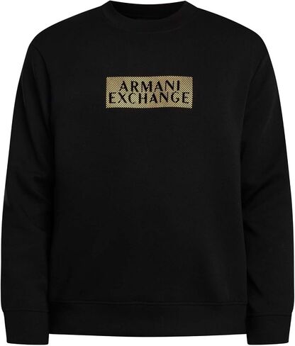 Armani Exchange Men's Bonded Stretch Gold Logo Center Chest Crewneck Sweatshirt in Saudi Arabia