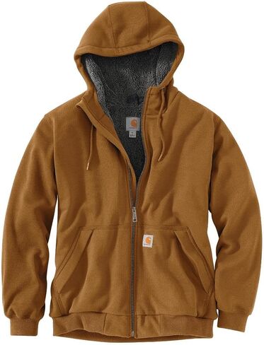 Carhartt Men's Rain Defender Relaxed Fit Midweight Sherpa-Lined Full-Zip Sweatshirt in Saudi Arabia