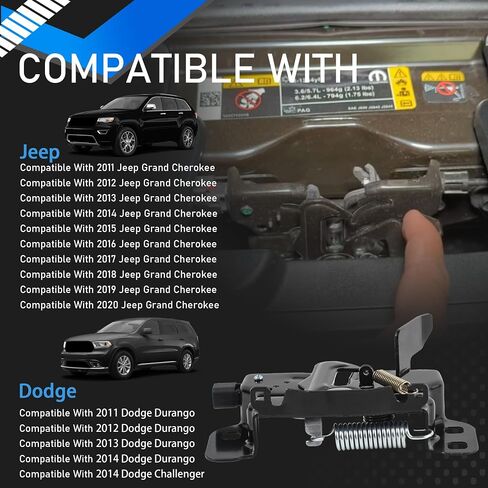 تجميع المزلاج هود متوافق مع 2011-2020 جيب جراند شيروكي 2011 2012 2013 2014 Dodge Durango Challenger Front Door Glatch Hood مستشعر مفتوح يستبدل 820-100 820100 4589688ae in Saudi Arabia
