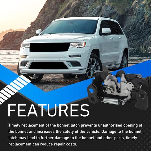تجميع المزلاج هود متوافق مع 2011-2020 جيب جراند شيروكي 2011 2012 2013 2014 Dodge Durango Challenger Front Door Glatch Hood مستشعر مفتوح يستبدل 820-100 820100 4589688ae in Saudi Arabia