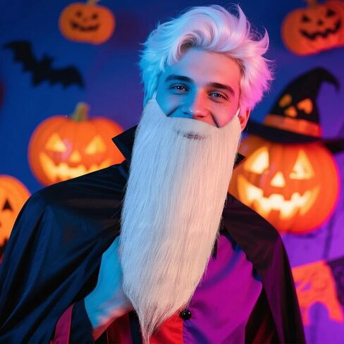 Gygyl Long White Beard ، زي اللحية البيضاء ، Beizard Beard for Halloween Party Cosplay in Kuwait