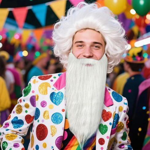 Gygyl Long White Beard ، زي اللحية البيضاء ، Beizard Beard for Halloween Party Cosplay in Kuwait