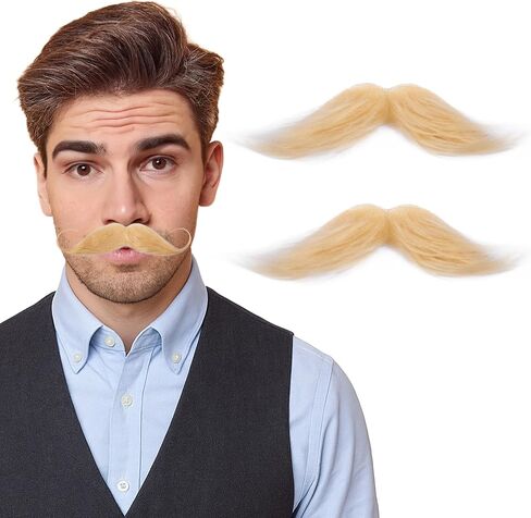 Yan Dream Classic Fake Mustache Self Adhesive Costume Facial Hair Stick On Fake Moustache for Party in Kuwait