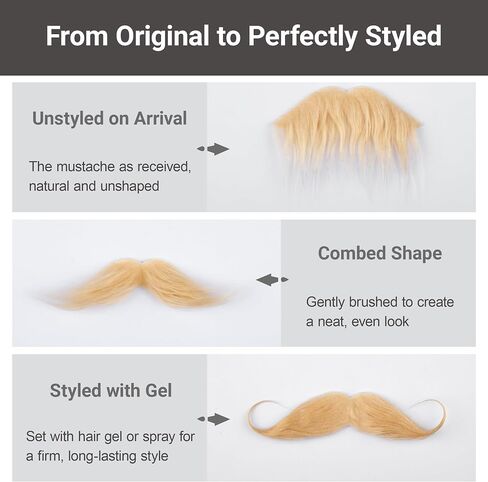 Yan Dream Classic Fake Mustache Self Adhesive Costume Facial Hair Stick On Fake Moustache for Party in Kuwait