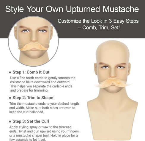 Yan Dream Classic Fake Mustache Self Adhesive Costume Facial Hair Stick On Fake Moustache for Party in Kuwait
