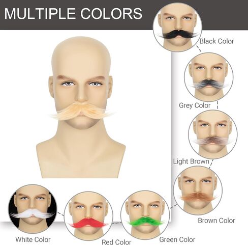 Yan Dream Classic Fake Mustache Self Adhesive Costume Facial Hair Stick On Fake Moustache for Party in Kuwait