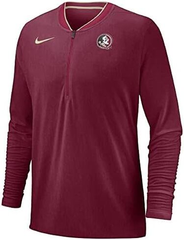 سترة Nike Men's Florida State Seminoles Heathered Garnet Coaches Sideline Performance بربع سحاب in Saudi Arabia