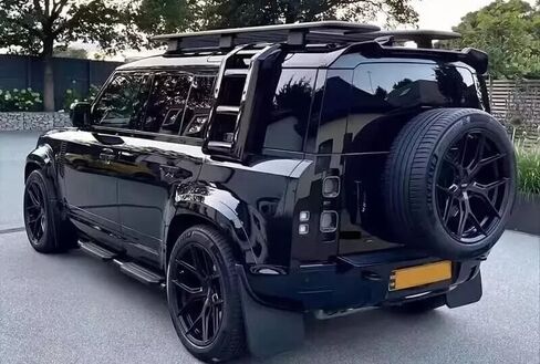 يناسب سلم السقف الجانبي لرفع سلم لاند روفر المدافع 110 2020-2025 سلم رفع قابل للطي (أسود لامع) in Kuwait