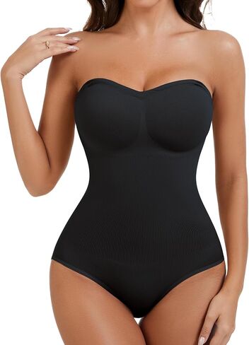 Strapless Shapewear Bodysuit for Women With Built In Bra Seamless Tummy Control Tube Top Body Suit Body Shaper in Kuwait