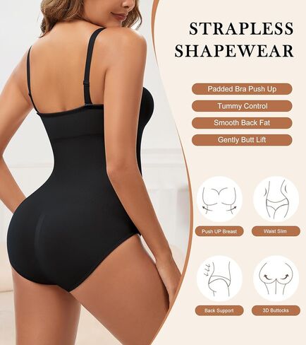 Strapless Shapewear Bodysuit for Women With Built In Bra Seamless Tummy Control Tube Top Body Suit Body Shaper in Kuwait