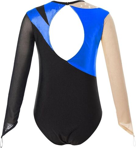 Gymnastics Leotards for Girls Girls Artistic Skating Costume Dance Leotards Long Sleeve(Purple,8) in Saudi Arabia